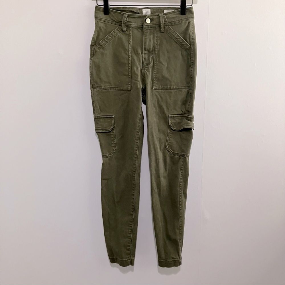 GAP Cargo Pants Women Size 0 Green High Rise Universal Legging